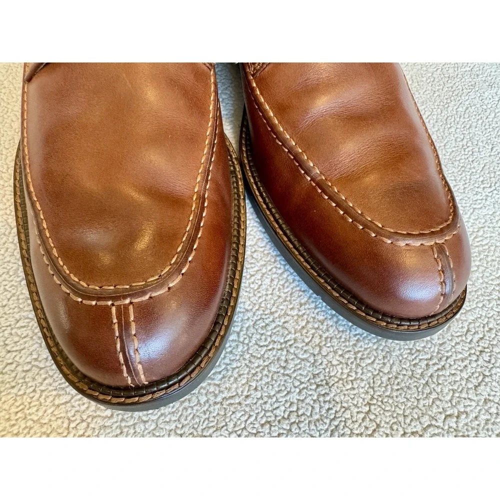 Johnston & Murphy Brown Leather Apron Toe Derby Shoes Men's 10.5 M Lace Up